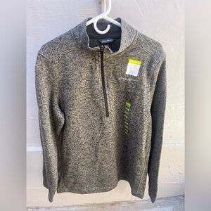 Eddie Bauer 1/4 Zip Pullover Fleece Charcoal Sweater Men’s Size Medium NWT!